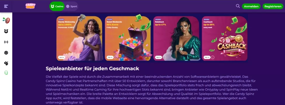 Candyspinz Casino – 1.500 € Bonus + 300 Freispiele für deutsche Spieler